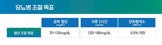 당뇨병 조절 목표 안내